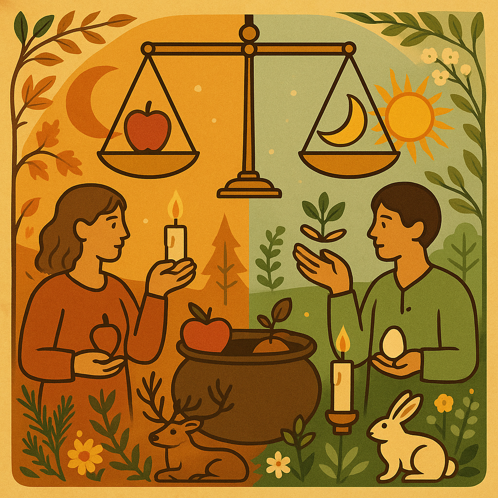 Illustration contrasting seasonal cycles and balance